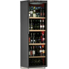 Шкаф холодильный для вина, 138бут., 1 дверь стекло, 9 полок, ножки, +4/+18С, стат. охл., черный