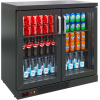 Шкаф холодильный для напитков (минибар), 160л, 2 двери стекло, 4 полки, 4 ножки, +1/+10С, дин.охл., черный