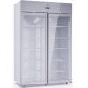 Шкаф холодильный, GN2/1, 1400л, 2 двери стекло, 10 полок, ножки, -5/+5С, дин.охл., белый, фронт серый